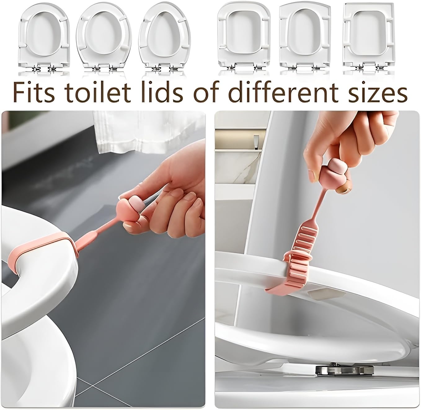 Silicone Toilet Seat Lifter Handle (Pack of 4) �Self-Adhesive Hygienic Toilet Cover Clip; f