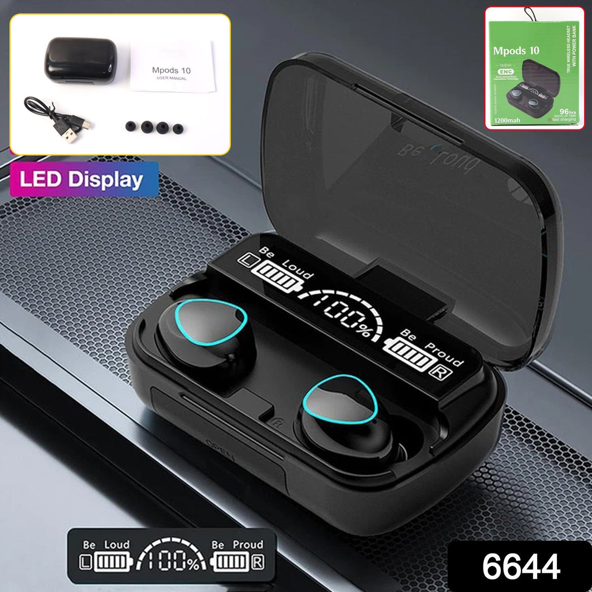 Wireless In-Ear Earbuds with Charging Case & Mic