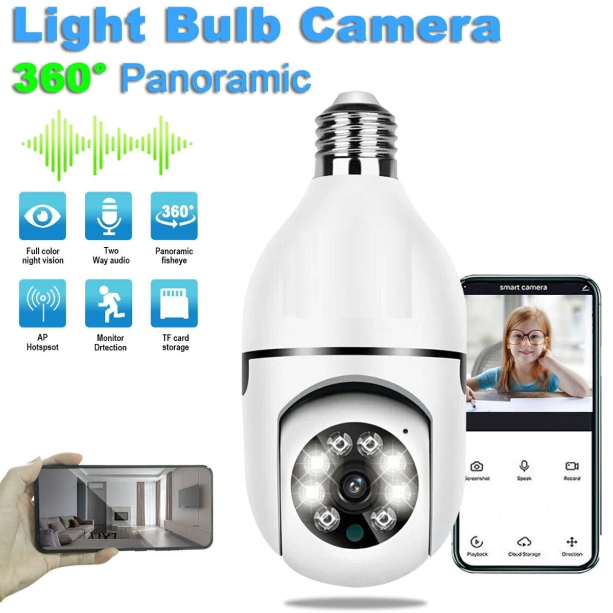 360 Degree Panoramic Wireless WiFi IP Security Camera