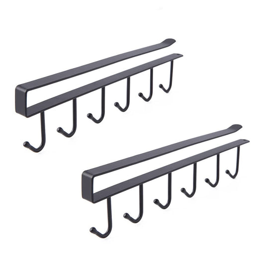 Under-Shelf 6-Hook Mug & Cup Rack (Pack of 2)