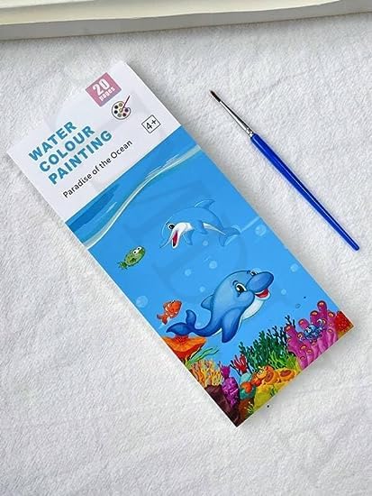 Reusable Watercolor Painting Book with Water Brush