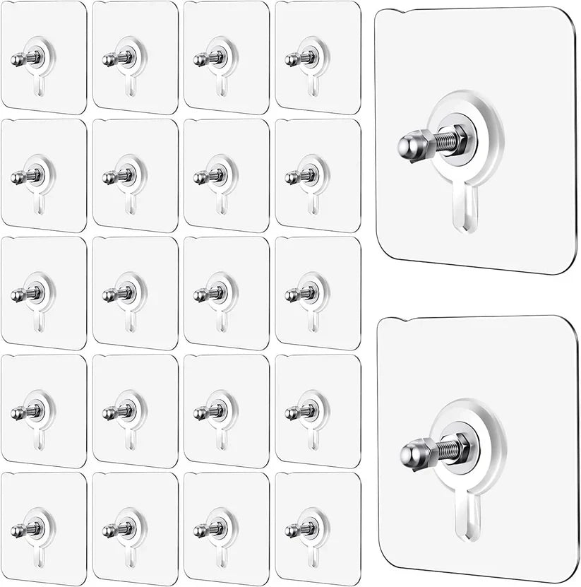 Wall Adhesive Hooks, No-Drilling Waterproof Screw for Hanging