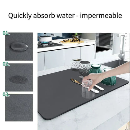Super Absorbent Kitchen Dish Drying mat- (Big Size)(60cmx40cm);g