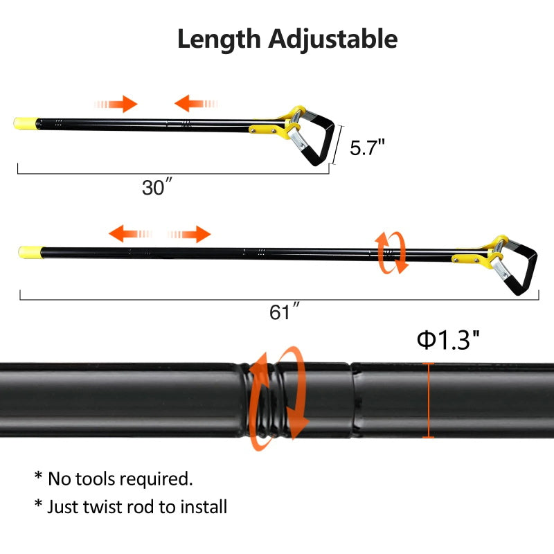 Adjustable Weeding Loop Stirrup Hoe (30-61 Inch)