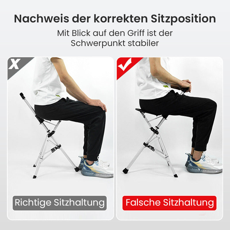Free ShippingPortable Folding Walking Stick with Seat for Seniors