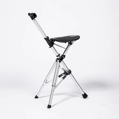 Free ShippingPortable Folding Walking Stick with Seat for Seniors